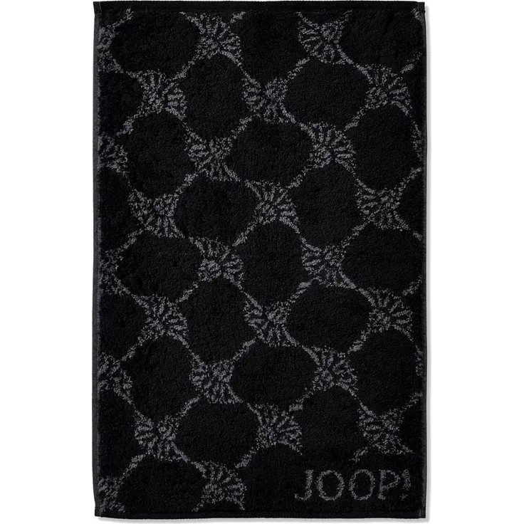 JOOP! Gästetuch Classic Cornflower Frottierkollektion - Walkfrottier Schwarz 30x50cm