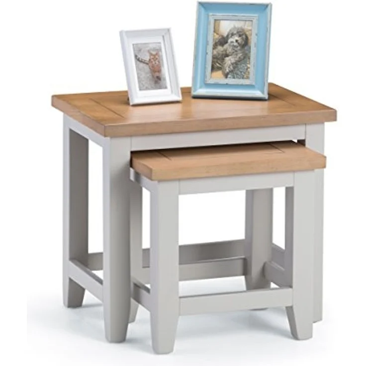 Julian Bowen Richmond Schachteltische, grau und Eiche – Bild 1