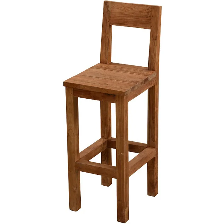 Inko Teakholz-Barstuhl Abacus recyceltes Teak 36,5x44,5x109 cm Barhocker