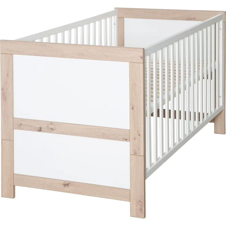 roba Kinderzimmerset 'Malo' - 2-teilig - inkl. Kinderbett 70 x 140 cm & Wickelkommode - Weiß / Natur – Bild 3