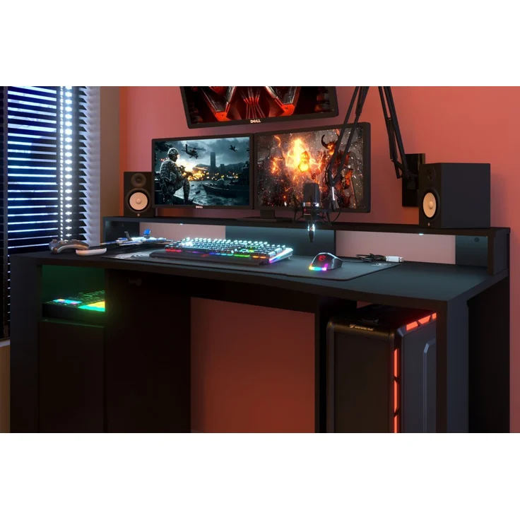 Parisot Gaming Set in schwarz Gamingtisch und Regal – Bild 3
