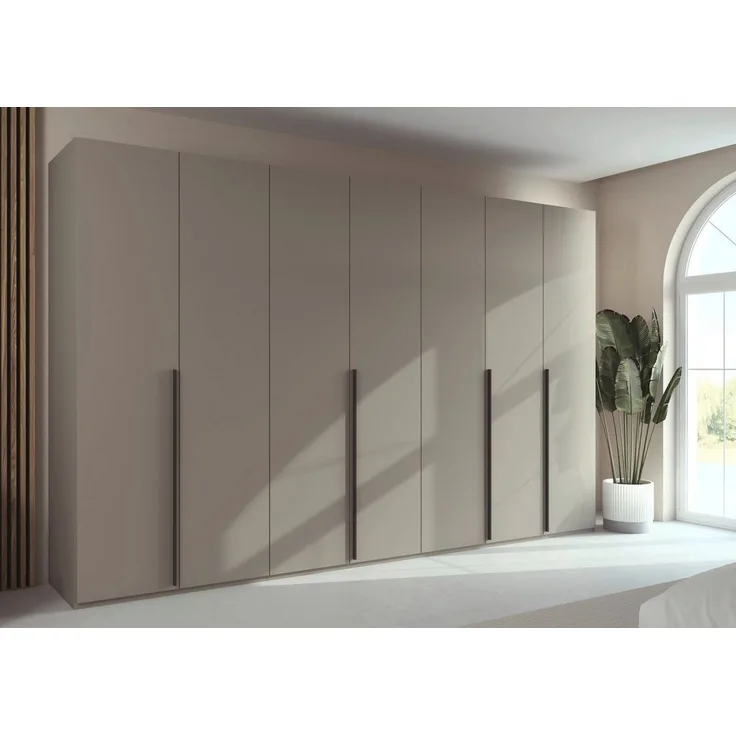 rauch Drehtürenschrank Kleiderschrank Schrank Garderobe Wäscheschrank BESTSELLER MONTCLAR (3 Ausstattungen BASIC/CLASSIC/PREMIUM (SOFT-CLOSE), Breiten 201-400 cm) Front in Glas/Hochglanz/Dekor/Grauspiegel in 5 Breiten MADE IN GERMANY