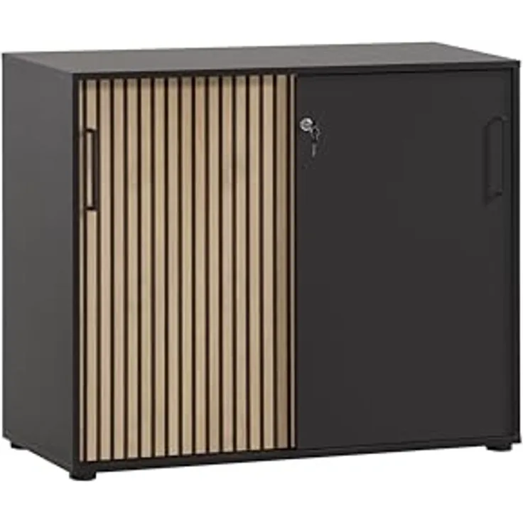 Schildmeyer Schiebetürenschrank Hank, MADE IN GERMANY, Breite 100 cm Tür mit Akustikprint, abschließbar, Metallbeschläge