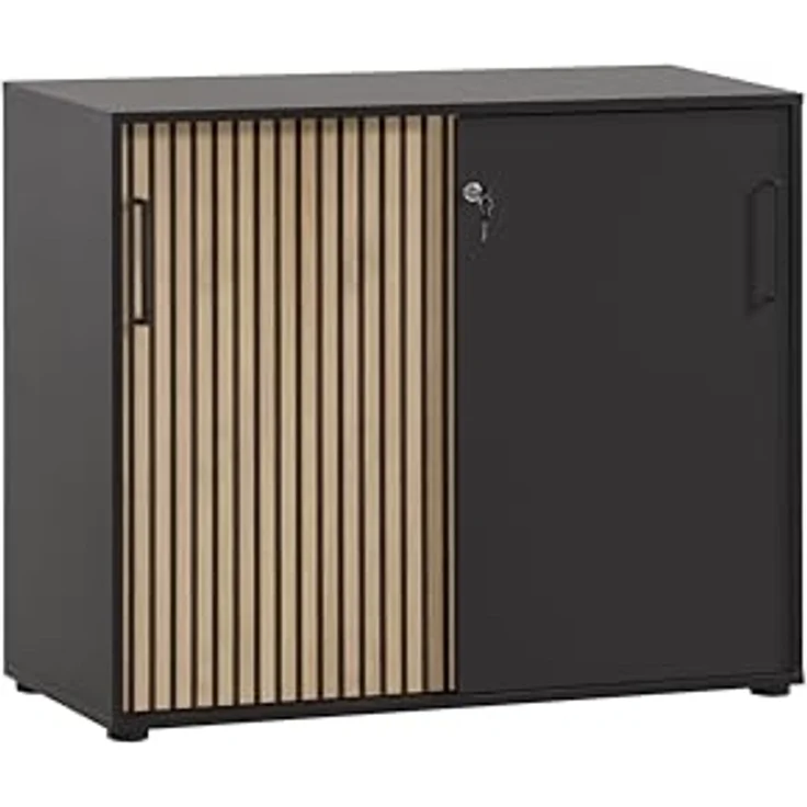 Schildmeyer Schiebetürenschrank Hank, MADE IN GERMANY, Breite 100 cm Tür mit Akustikprint, abschließbar, Metallbeschläge – Bild 1