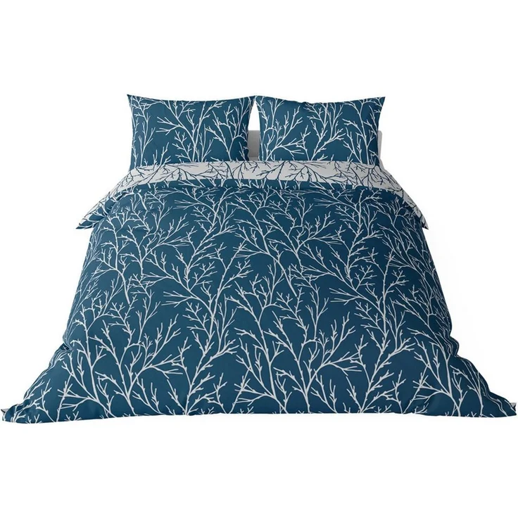 Brielle Bettwäsche Mako Satin Wendebettwäsche-Set - 2-tlg - Dunkelblau-Grau, 2 teilig, Mit Reißverschluss, 100% Baumwolle – Bild 5