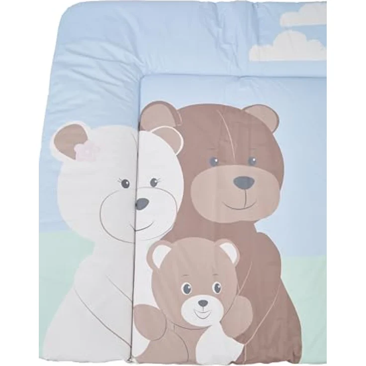 Sterntaler Wickelunterlage Familie Bär aus pflegeleichtem, abwischbarem Material, weich gepolstert für den Wickelbereich, hygienisch und alltagstauglich, 72 × 85 × 5 cm – eisblau – Bild 7