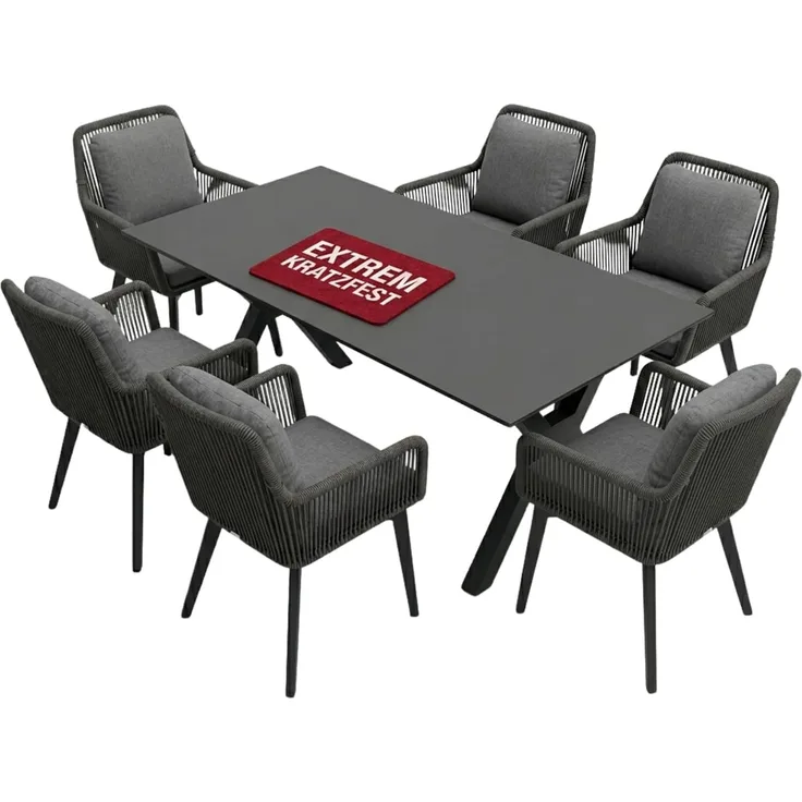 Gartenmöbelset Diningsessel Marbella mit Tisch Granada 200x90cm