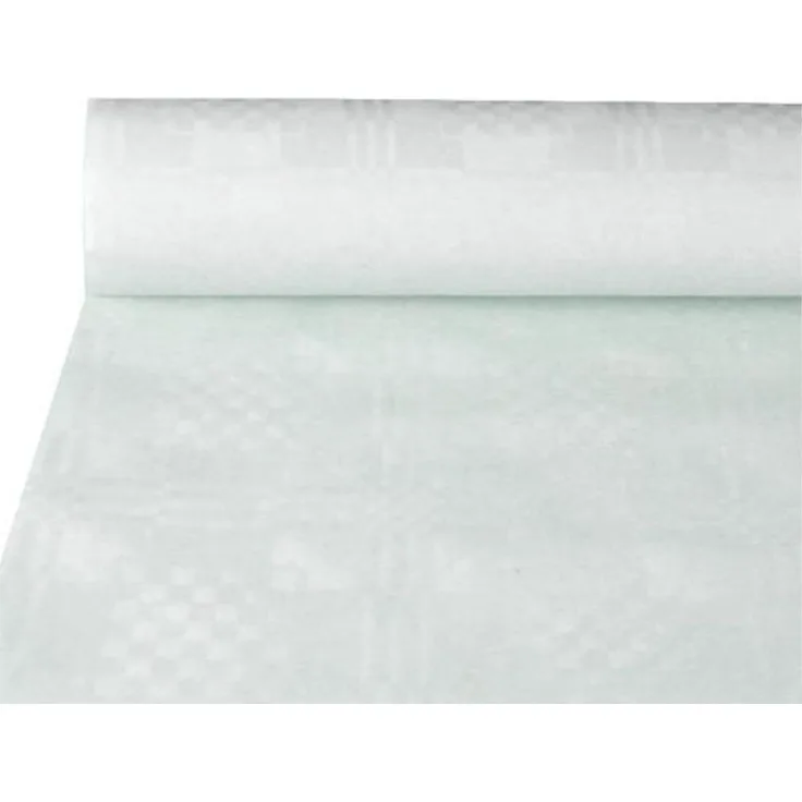 Papiertischtuch mit Damastprägung 10 m x 1,2 m weiss
