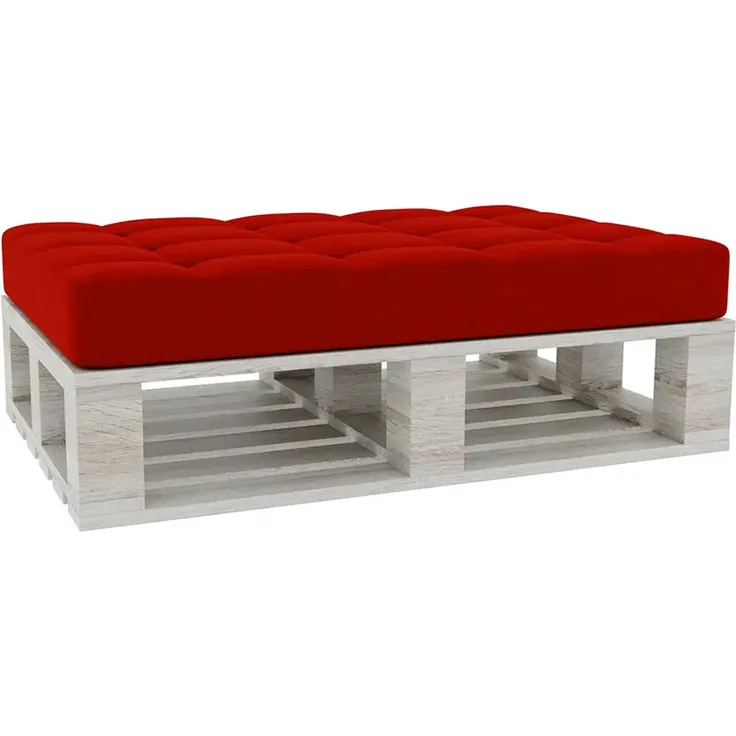 Gutekissen® Palettenkissen Gesteppte Kissen mit Knöpfen, Palettenauflagen Sitzkissen Rückenlehne Gesteppt PFG (Sitzkissen 120x80, Rot)