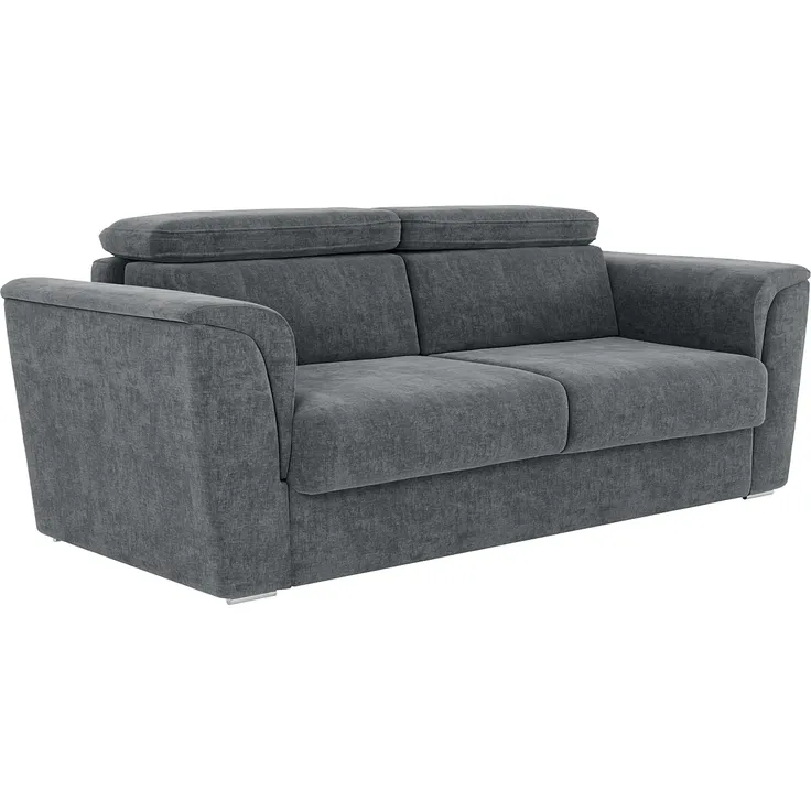 Vente-unique - RIZORA - Schlafsofa - Plastik - Kunststoff (PVC) - Anthrazitgrau - 210 x 223 x 88 cm
