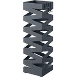 Songmics Regenschirmständer, Metall Anthrazit, 15,5 x 15,5 x 49 cm