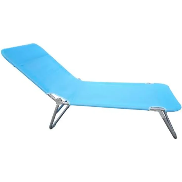 J.W. Kinder Sonnenliege "Lotta" mit verstellbarem Kopfteil, hellblau, 126 x 48 x 24 cm, Stahlrahmen, 100% Polyester