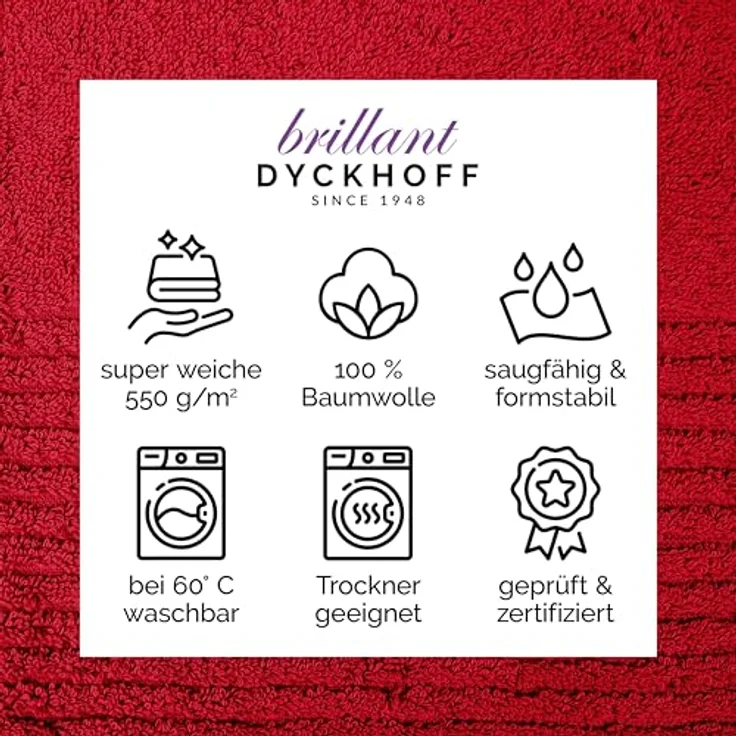 Dyckhoff Handtuch Brillant, (6-St), Gäste-handtuch handtuch bade-tuch – Bild 7