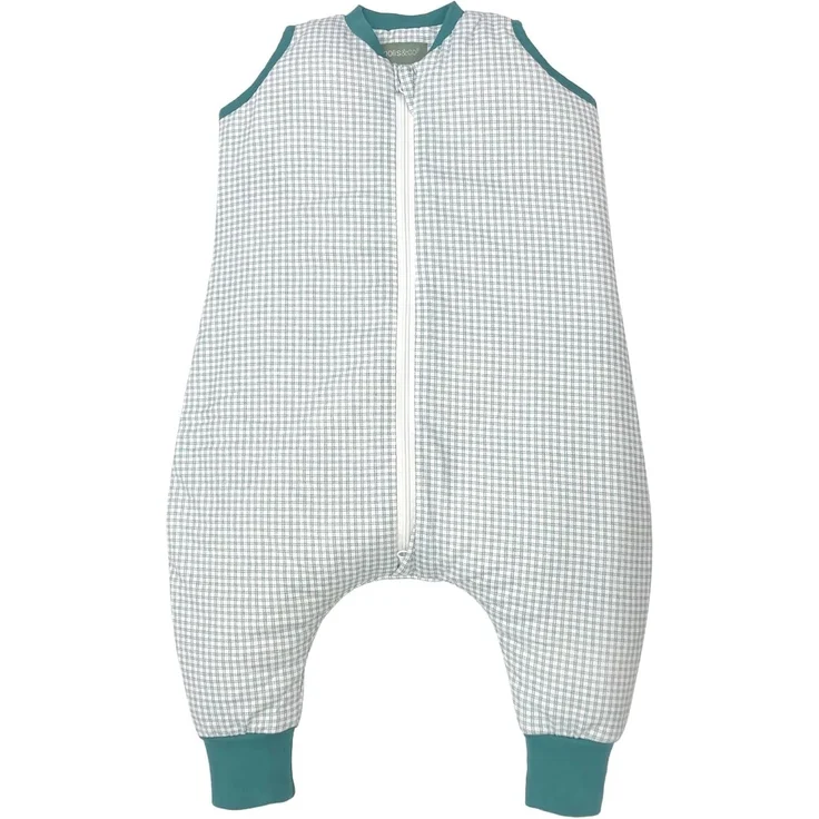 molis&co - Baby Schlafsack mit Füßen - Ideal für Frühling und Herbst - Babyschlafsack mit Füßen 1 tog - Leicht gepolstert - 100% Baumwolle (Oeko-TEX 100), Premium Qualität - Adriatic Check (80 cm) – Bild 1