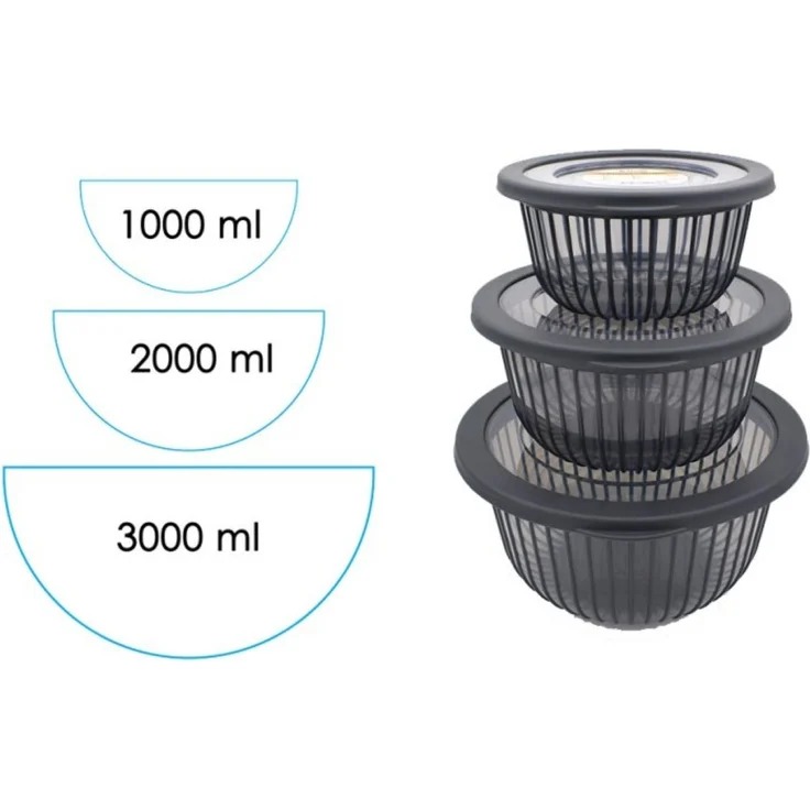 Aufbewahrungsschüssel mit luftdichtem Deckel in Stripe-Design - Anthrazit 1000 ml – Bild 3