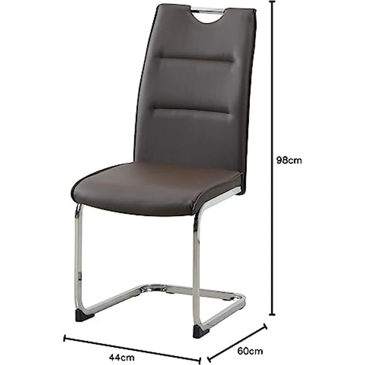 HTI-Line Esszimmerstuhl Schwingstuhl 4er Set PU braun DannyC (Set, 4 St), Freischwinger Esszimmerstuhl Kunstleder – Bild 2