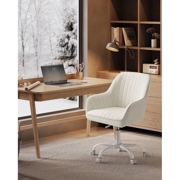 Songmics Bürostuhl, höhenverstellbar, beige, 64x62 x (80-90) cm – Bild 2