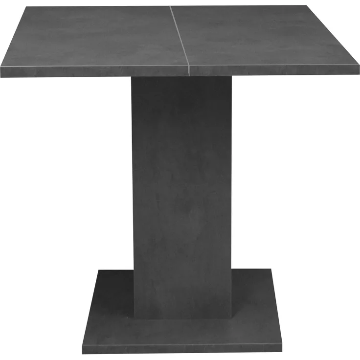 Säulen-Esstisch >Tap< (ausziehbar auf 120cm) in graphit - 80(120)x76x80cm (BxHxT)