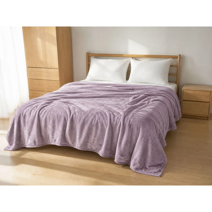 Flauschige Flanell-Kuscheldecke für den Winter Lila 150 x 200 cm – Bild 2
