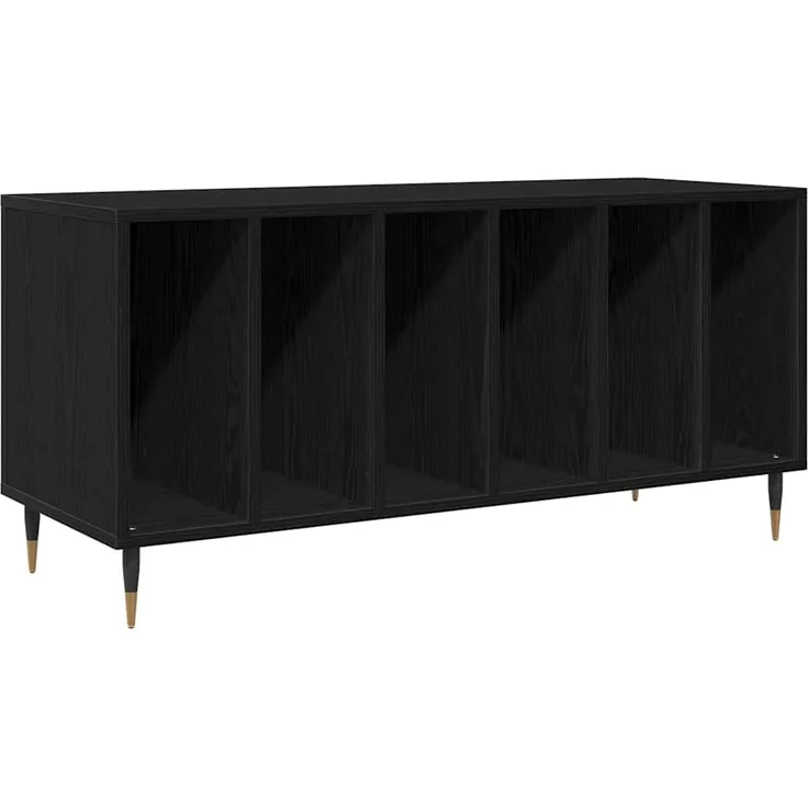 vidaXL Schallplattenschrank Schwarz Eichen-Optik 100 x 38 x 48 cm 862901