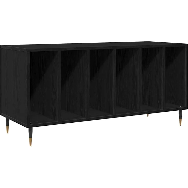 vidaXL Schallplattenschrank Schwarz Eichen-Optik 100 x 38 x 48 cm 862901 – Bild 1