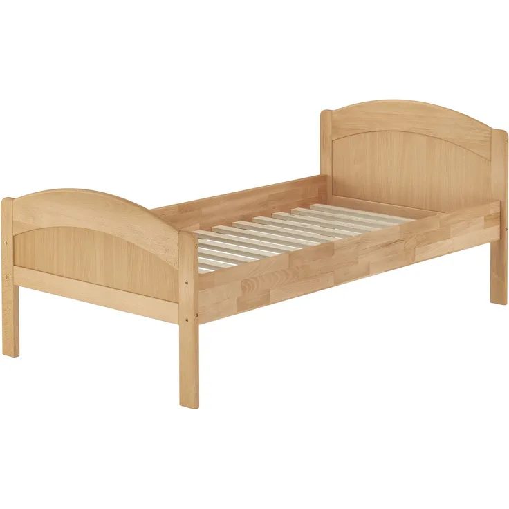 Massivholzbett geschwungenes Seniorenbett Buche natur 90x200 Einzelbett Bettgestell 60.75-09