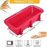 Novzep Brotbackform 2st Brotbackform Silikon Brotbackformen Antihaft Kastenform Flexible, (1-tlg), Königskuchenform Kuchen Kastenbackform Rot Toast Backform Kasten