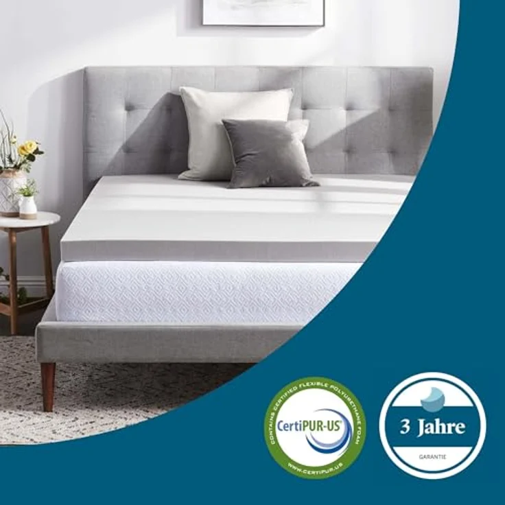 LUCID Memory Foam Matratzen Topper 90x190 cm mit Bambuskohle, 7,5 cm dicke Matratzenauflage 90x190 cm – Bild 7