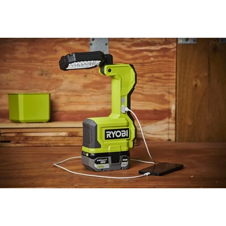 RYOBI 18 V ONE+ Akku-LED-Arbeitsleuchte RMTL18-0, 1.500 Lumen, schwenkbarer Kopf, magnetisch, ohne Akku und Ladegerät – Bild 4