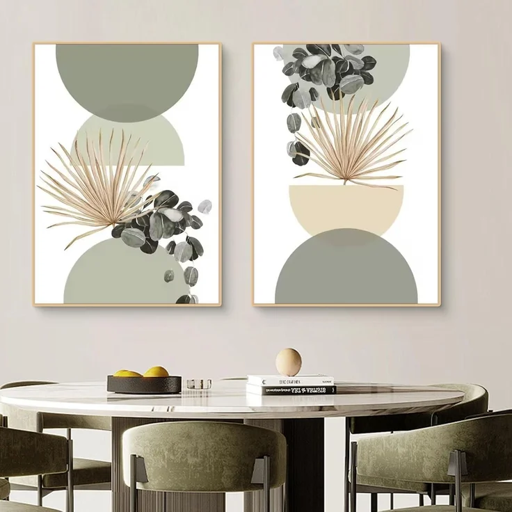 Poster 3teilig Boho grüne Pflanze Wohnzimmer B 50x70cm – Bild 4