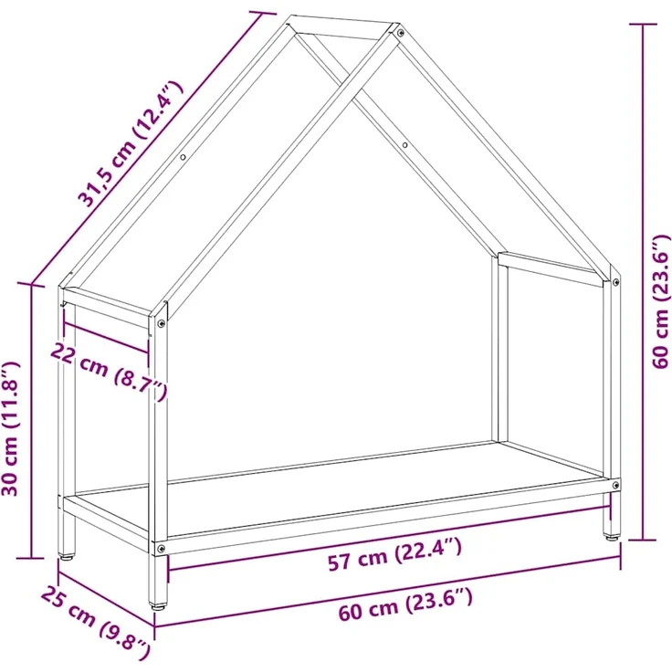 vidaXL Brennholzregal Weiß 60x25x60 cm Kaltgewalzter Stahl 864304 – Bild 10