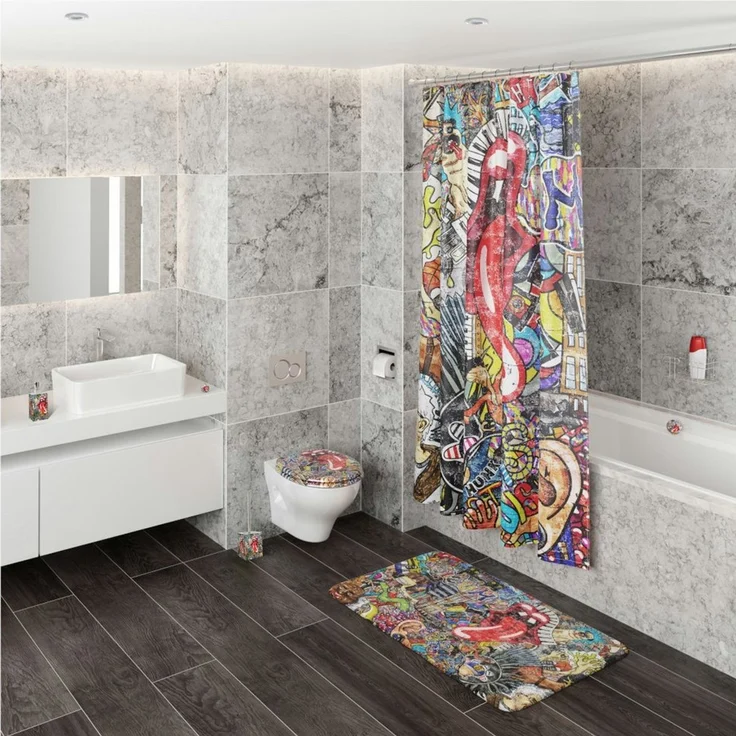 Sanilo Duschvorhang 180 x 200 cm, viele schöne Duschvorhänge zur Auswahl Breite 180 cm, 100% wasserdicht, Anti-Schimmel-Effekt, hochwertige Qualität – Bild 4