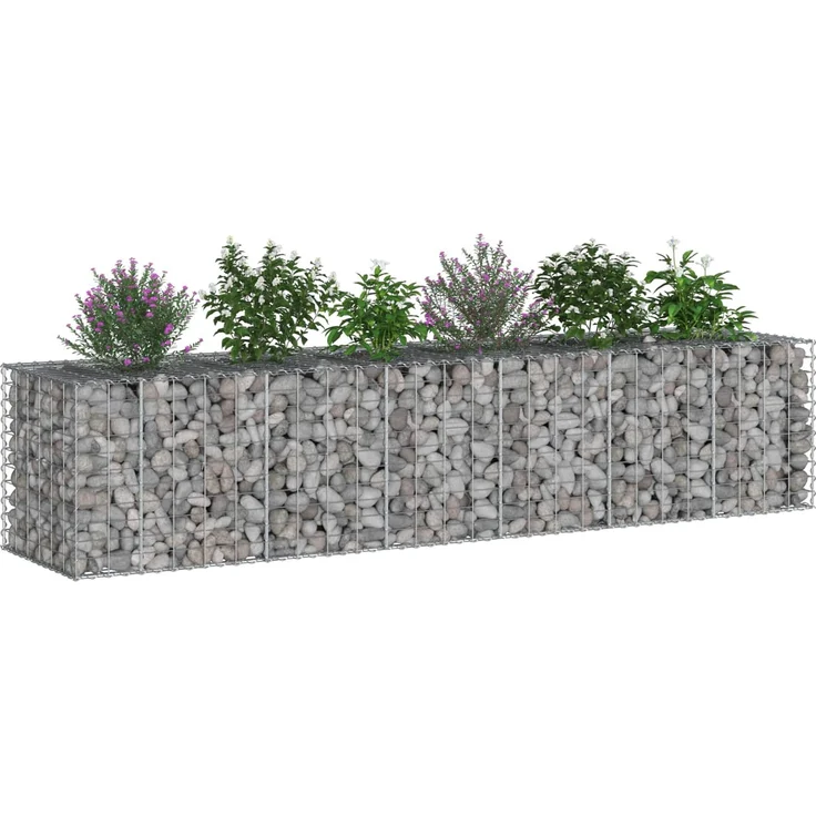 vidaXL Gabionen-Hochbeet 2 stk. 260 x 60 x 55 cm Verzinkter Stahl 3422229 – Bild 3