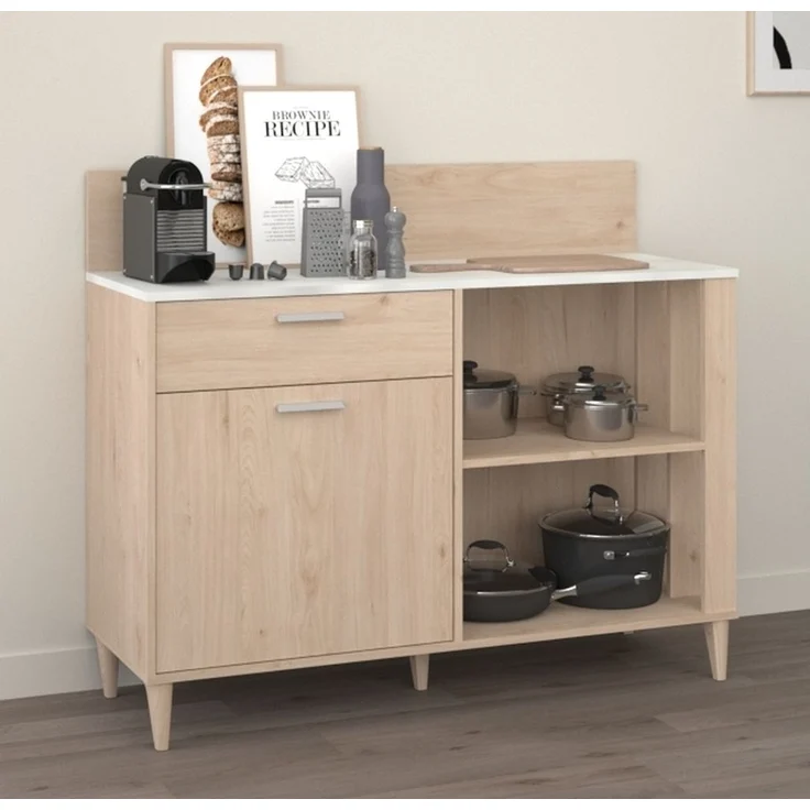 Küchenbuffet >Gala 12< in Jackson Eiche Dekor / Beton-Optik - 120x100x41 (BxHxT) – Bild 2