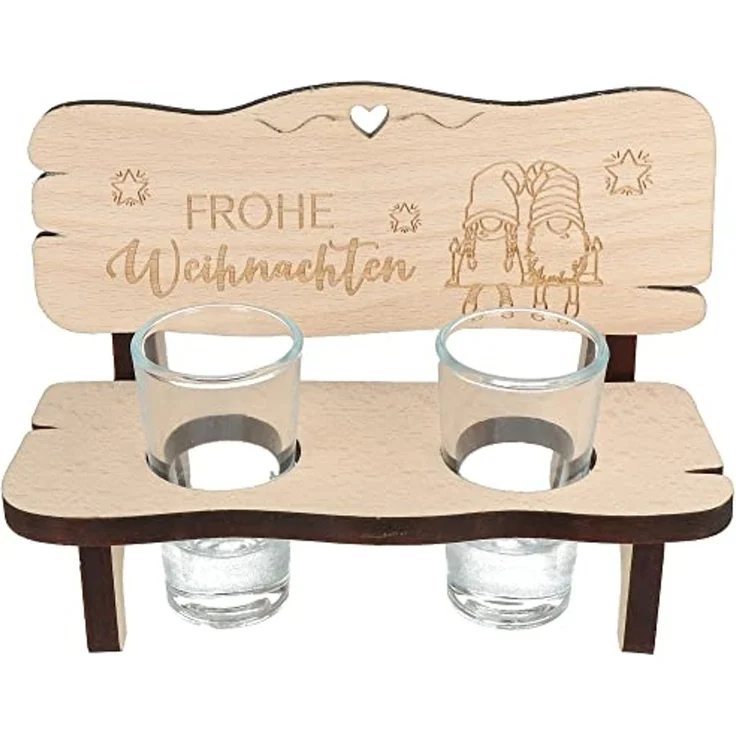 Spruchreif® Schnapsglas Schnapsbank mit Gravur, Frohe Weihnachten und ein gutes Neues Jahr – Bild 6