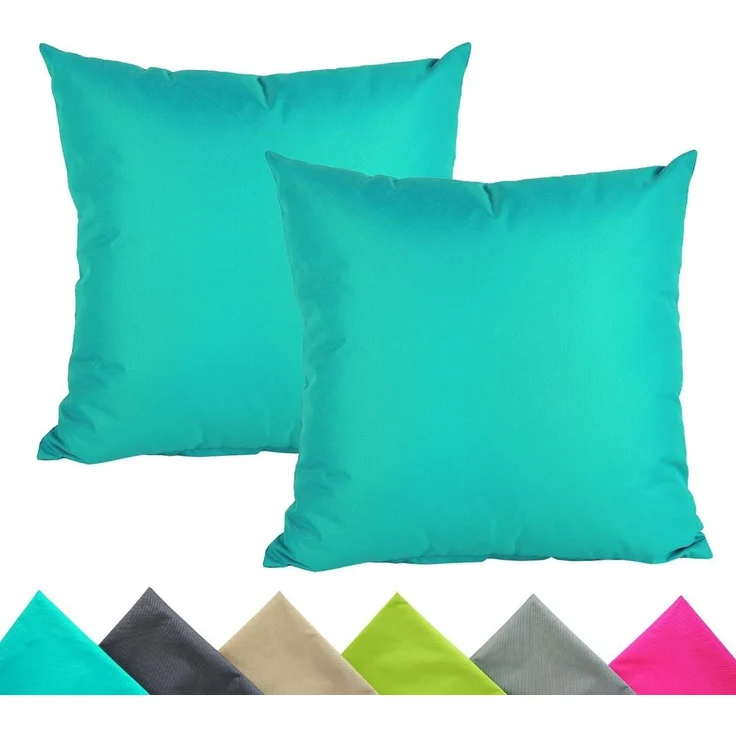 JACK Kissenbezüge 2er Set 40x40cm Outdoor Wasserfest, (2 Stück), 2x Kissenhülle, strapazierfähig, wasserabweisend, Innen & Außen – Bild 2