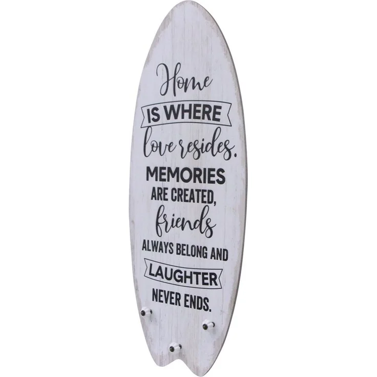 100 cm Plankenschild Surfboard mit Kleiderhaken Holzbild Surfbrett Wandbild Home – Bild 5