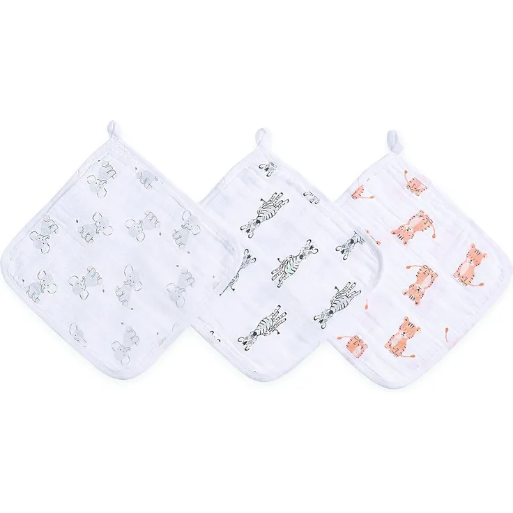 aden + anais G667B safari babes 3-packaden washcloths, mehrfarbig