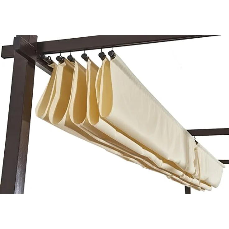 Jet-line Luxor Light Metall Pavillon, Pergola Überdachung 4 x 3 m, anthrazit-beige, mit UV-Schutz und Notüberlauf – Bild 4