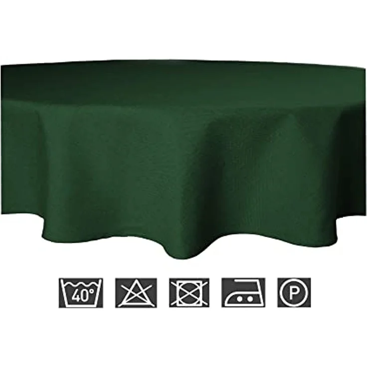 Haus und Deko Tischdecke Tischdecke rund 220 cm Ø beschichtet Leinenoptik wasserabweisend Lotus (1-tlg) – Bild 7