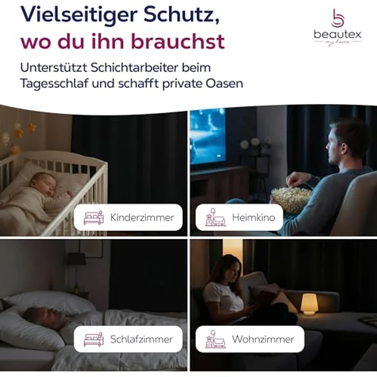 Beautex Verdunkelungsvorhang Verdunkelungsgardine Kräuselband Vorhang blickdicht abdunkelnd, Kräuselband (1 St), verdunkelnd – Bild 5