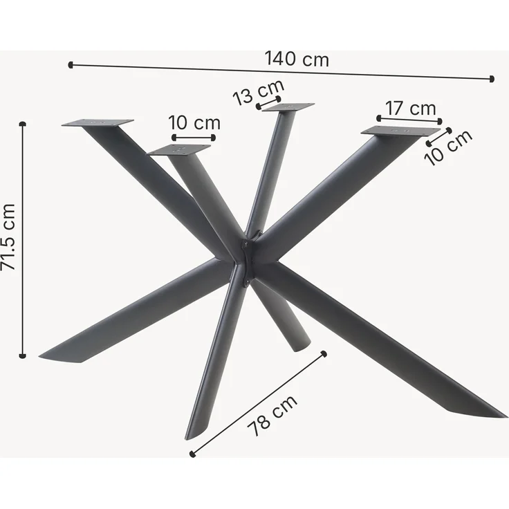 Tischgestell Svallersun ovales Profil 140x78x71,5 cm Schwarz [en. casa] – Bild 5