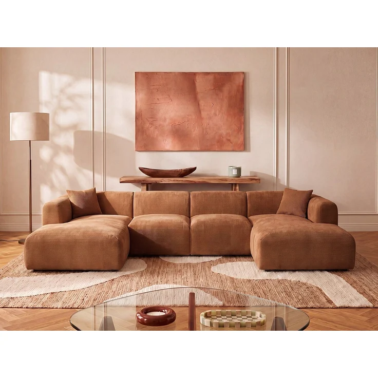 Maison Céphy - POGNI - Recamiere ohne Schlaffunktion - Plastik - Kunststoff (PVC) - Terracotta - 108 x 163 x 73 cm – Bild 5