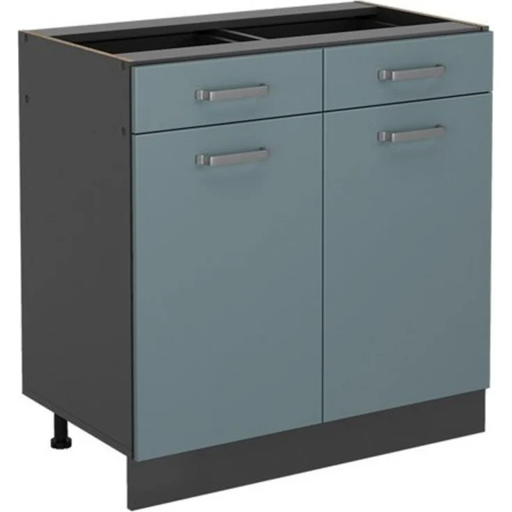 Küchenunterschrank R-Line Blau-Grau 80 cm ohne Arbeitsplatte Vicco – Bild 4