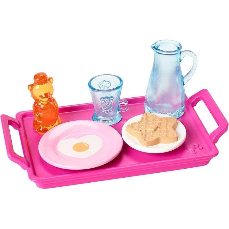 Mattel Barbie FXG28 Zubehör-Set Thema Frühstückstablett, Geschirr, Spielset – Bild 1