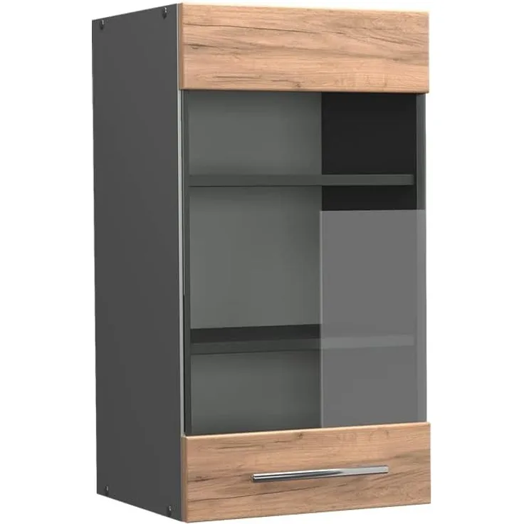 Küchenglasschrank Fame-Line Goldkraft Eiche 40 cm Vicco