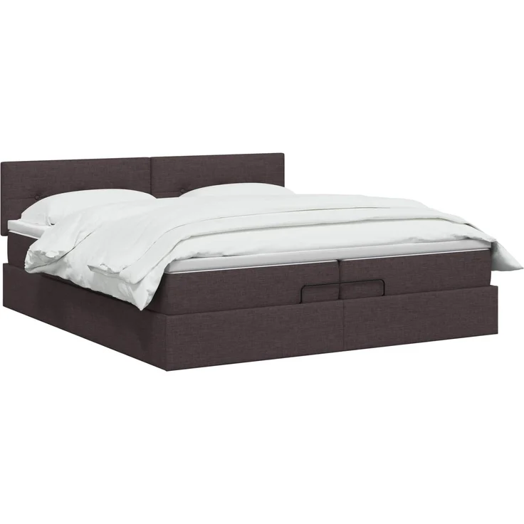vidaXL Ottoman-Bett mit Matratze und LED Dunkelbraun 200 x 200 cm 3456936 – Bild 3
