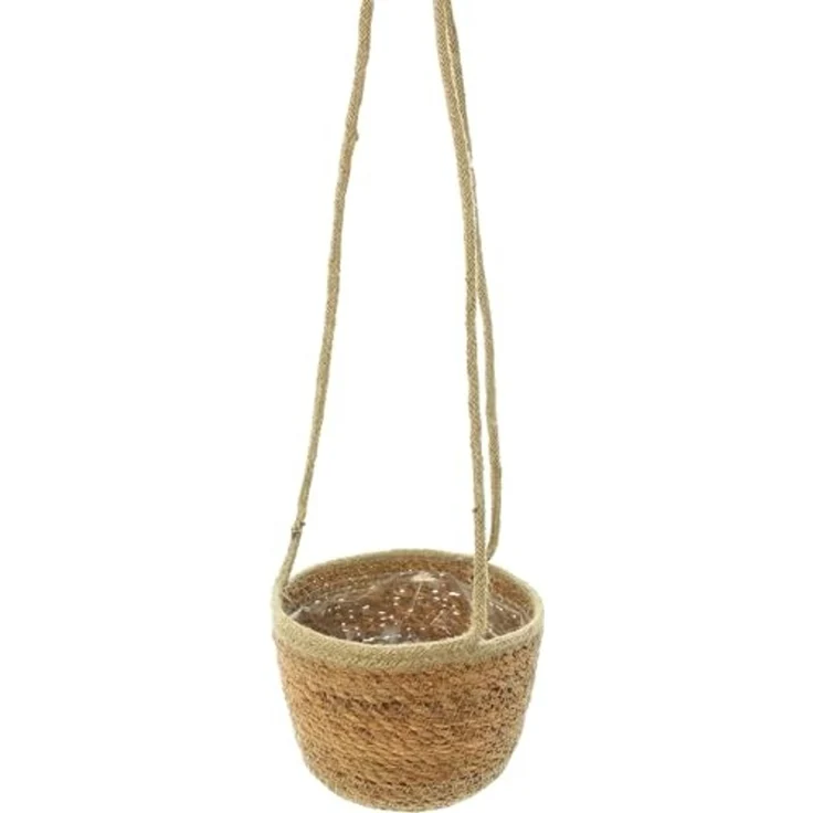 3x Pflanzenampel "Terra" aus Seegras, braun, Blumenampel, Hängeampel – Bild 4