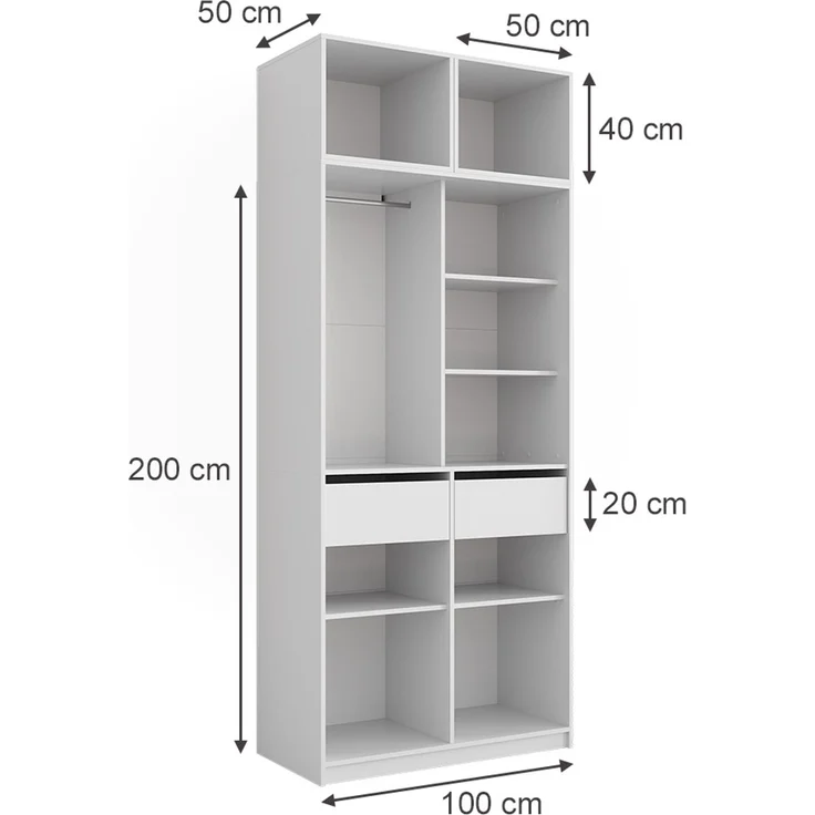 Kleiderschrank Elmo Weiß 50 x 40 cm 3er Set Vicco – Bild 2