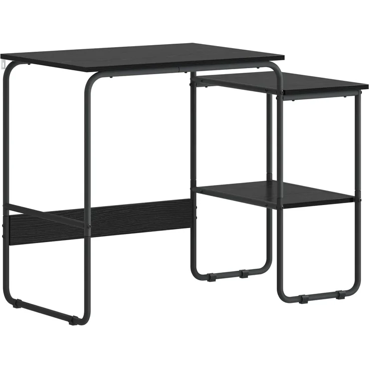 vidaXL Schreibtisch mit Stauraum Schwarz Eichen-Optik 100 x 50 x 75 cm 8007990 – Bild 2